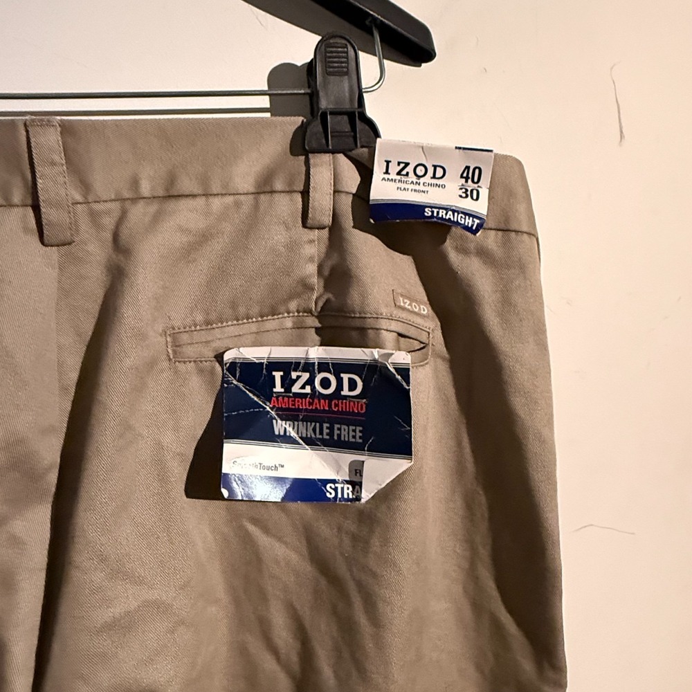 Izod American Chino Straight Mens Pants Size 40/30 NWT - Picture 5 of 5